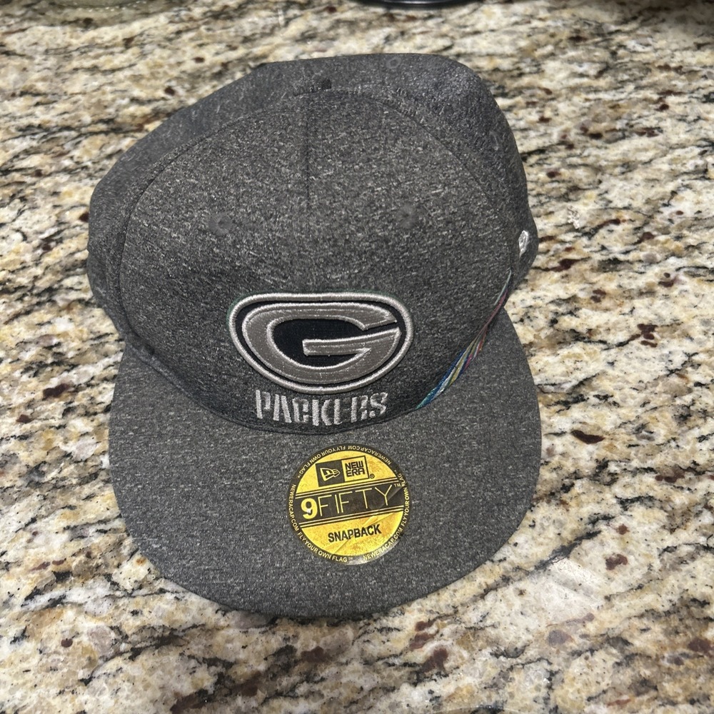 Green Bay Packers New Era 9Fifty Adult Snapback Cap Hat Grey NFL Football OSFA